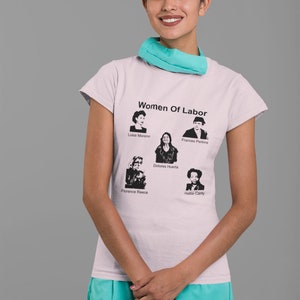 Women of Labor: Luisa Moreno, Perkins, Huerta, Reece, Canty Unisex Short Sleeve Tee #2