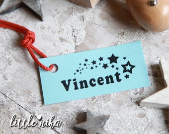 Stempel Kind Name STARS Sterne personalisiert * Einschulung * Schulanfang