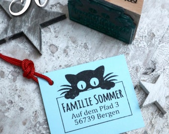 Stempel Adresse  KATZE  Adressstempel personalisiert