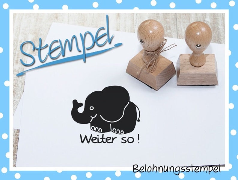 Stempel Schule Belohnung Elefant Lehrerstempel personalisiert Bild 2