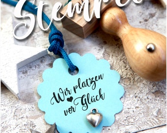 Stempel Hochzeitsstempel * Wir platzen vor Glück * fürs Gastgeschenk