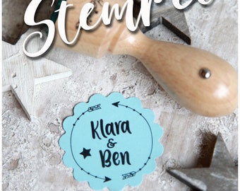 Stempel Hochzeit  Namen  STARS personalisiert