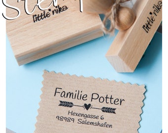 Stempel FAMILIE  Pfeil  Adresse