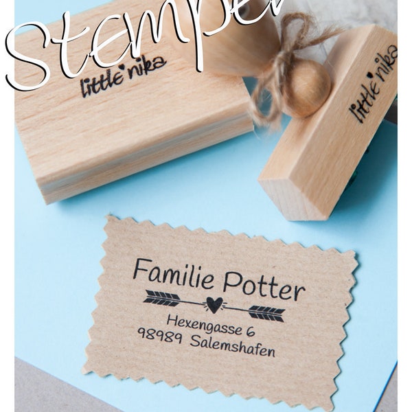 Stempel FAMILIE  Pfeil  Adresse