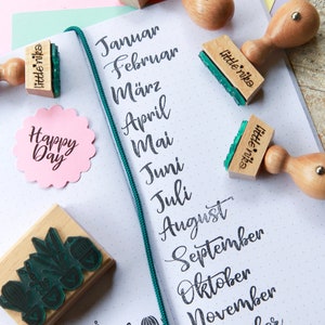 Stempel Set BULLET Journal - 12 Stück mit allen Monaten