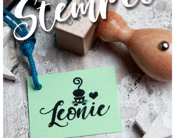 Stempel Kind Name mit Katze