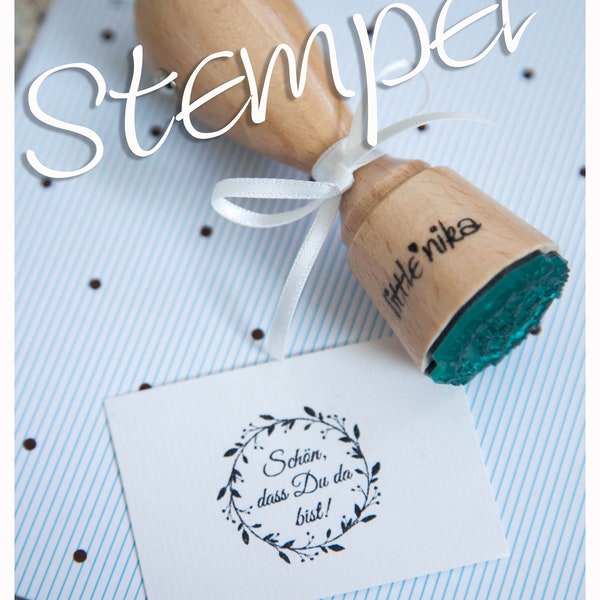 Stempel - schön, dass Du da bist Hochzeit Hochzeitsstempel fürs Gastgeschenk