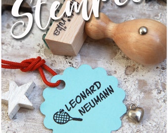 Stempel Kind Name Tennis personalisiert