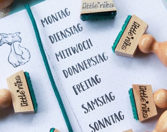 Stempel für dein BULLET Journal - SET mit allen Wochentagen