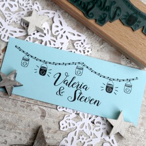 Stempel Hochzeit personalisiert Herz Lampions mit Namen XXL personalisiert