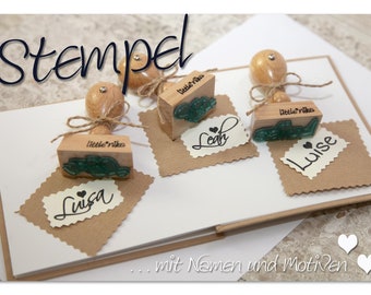 Stempel Namensstempel  Kind Name Herz