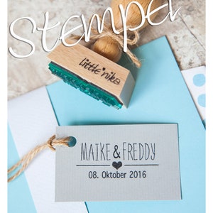 Stempel Hochzeit personalisiert Namen  Herz