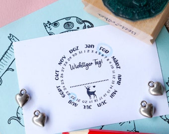 Stempel für dein BULLET Journal - Kalender zum Ankreuzen - Kalenderstempel - Hirsch