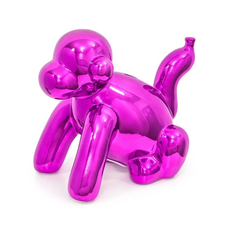 Made By Humans Balloon Monkey Money Bank Cool and Unique Ceramic Piggy Bank with High-Gloss Finish Pink