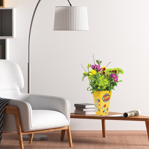 Yellow Flower Vase Etsy