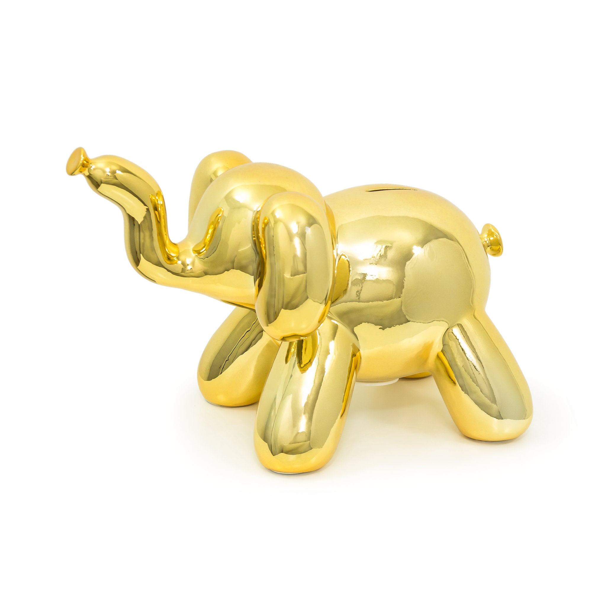 Gold Elephant Balloon Piggy Bank Unique Money Bank Elephant Etsy