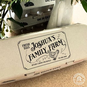 Custom Egg Carton Stamp with Farm Name – Chicken, Duck, Quail Stamp for Fresh Eggs | Homestead Label, Backyard Farm Gift, Mother's Day Idea