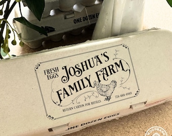 Custom Egg Carton Stamp – Personalized Farm Name, Chicken, Duck, Quail