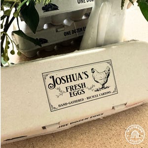 Custom Egg Carton Stamp with Farm Name – Chicken, Duck, Quail Stamp for Fresh Eggs | Homestead Label, Backyard Farm Gift, Mother's Day Idea