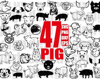 Download Free Cartoon Pig Svg Etsy SVG Cut Files