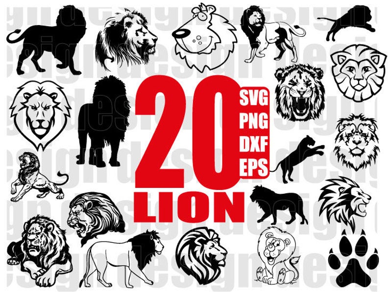 Download LION SVG lion head svg wild animal svg african animal zoo | Etsy