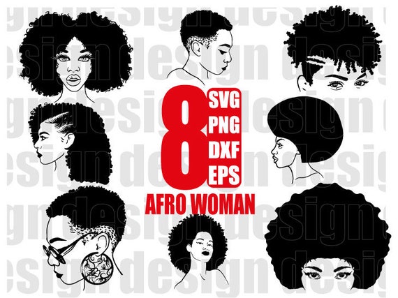 Afro Woman Svg Black Woman Funky Woman Afro Girl Black Etsy