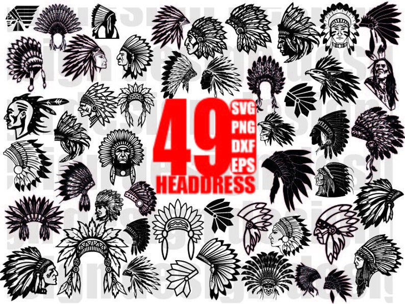 Download Headdress svg indian svg indian headdress tribal svg | Etsy