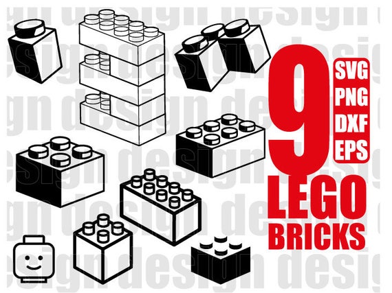 Lego Bricks Svg Lego Clipart Lego Brick Silhouette Lego Etsy