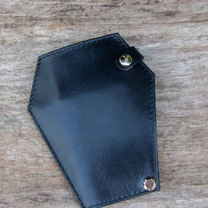 Tarjetero de ataúd, billetera gótica, billetera de ataúd, billetera de cuero con clip para billetes, billetera para dinero, tarjetero, clip para billetes, billetera minimalista