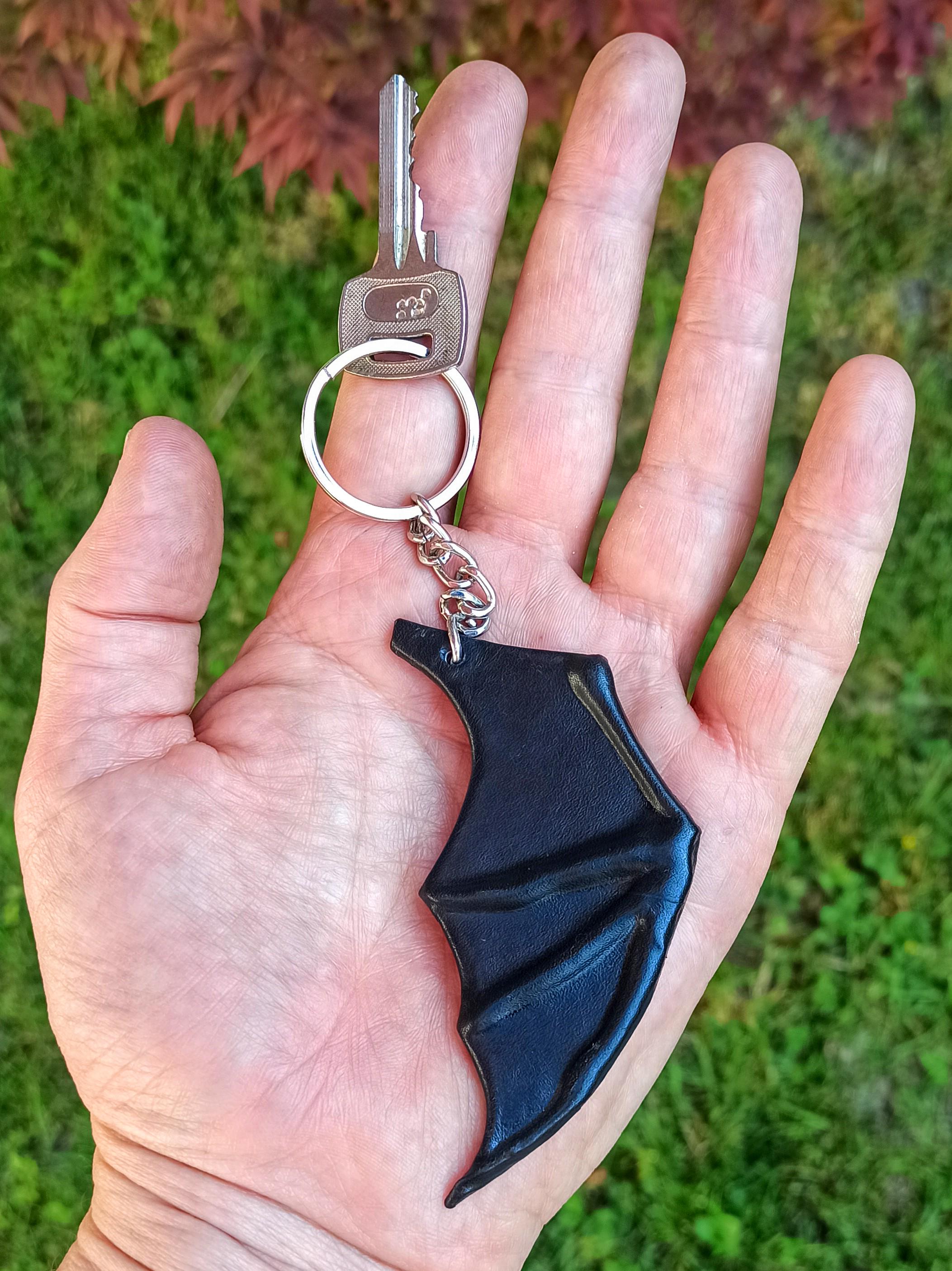 Bat Wing Key Ring,goth Key Chain, Leather Key Chain,key Chain,key Ring ...
