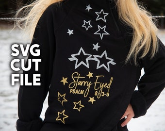 Girls' Starry Eyed Shirt SVG Cut File for Cricut