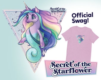 Official Secret of the Starflower Apparel - Sandy Seahorse Unicorn - Short-Sleeve Adult Unisex T-Shirt