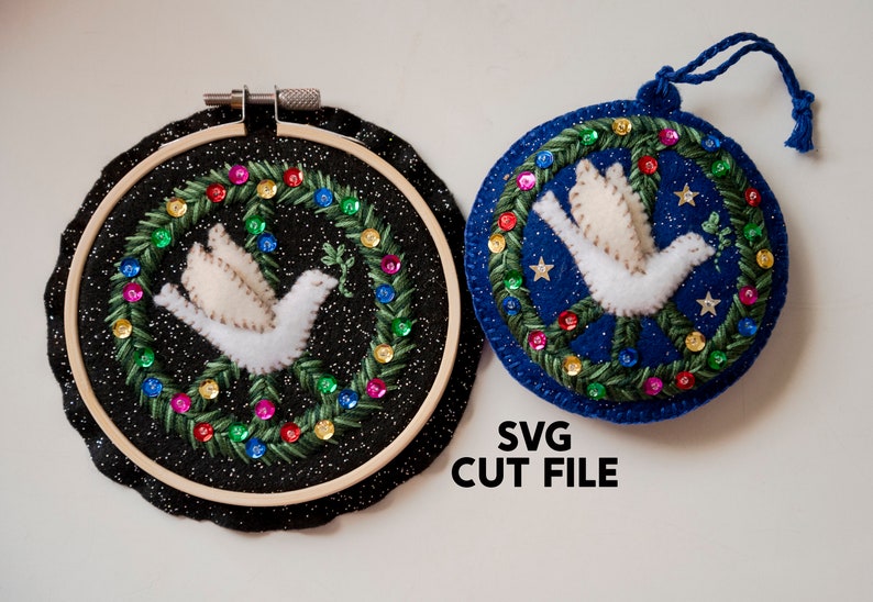 Download Sewing Fiber Peace On Earth Christmas Decoration Ornament Needlecraft Svg Cut Files For Cricut Maker Kits How To