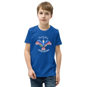 Fly the Flag of Freedom Youth Short Sleeve T-Shirt image 2