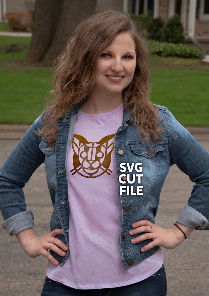 Geometric Cat Lady Tshirt Mugs SVG Cut File Cricut Etsy
