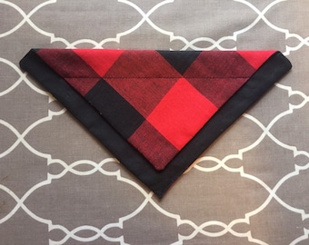 Over the Collar Red Flannel Pet Bandana