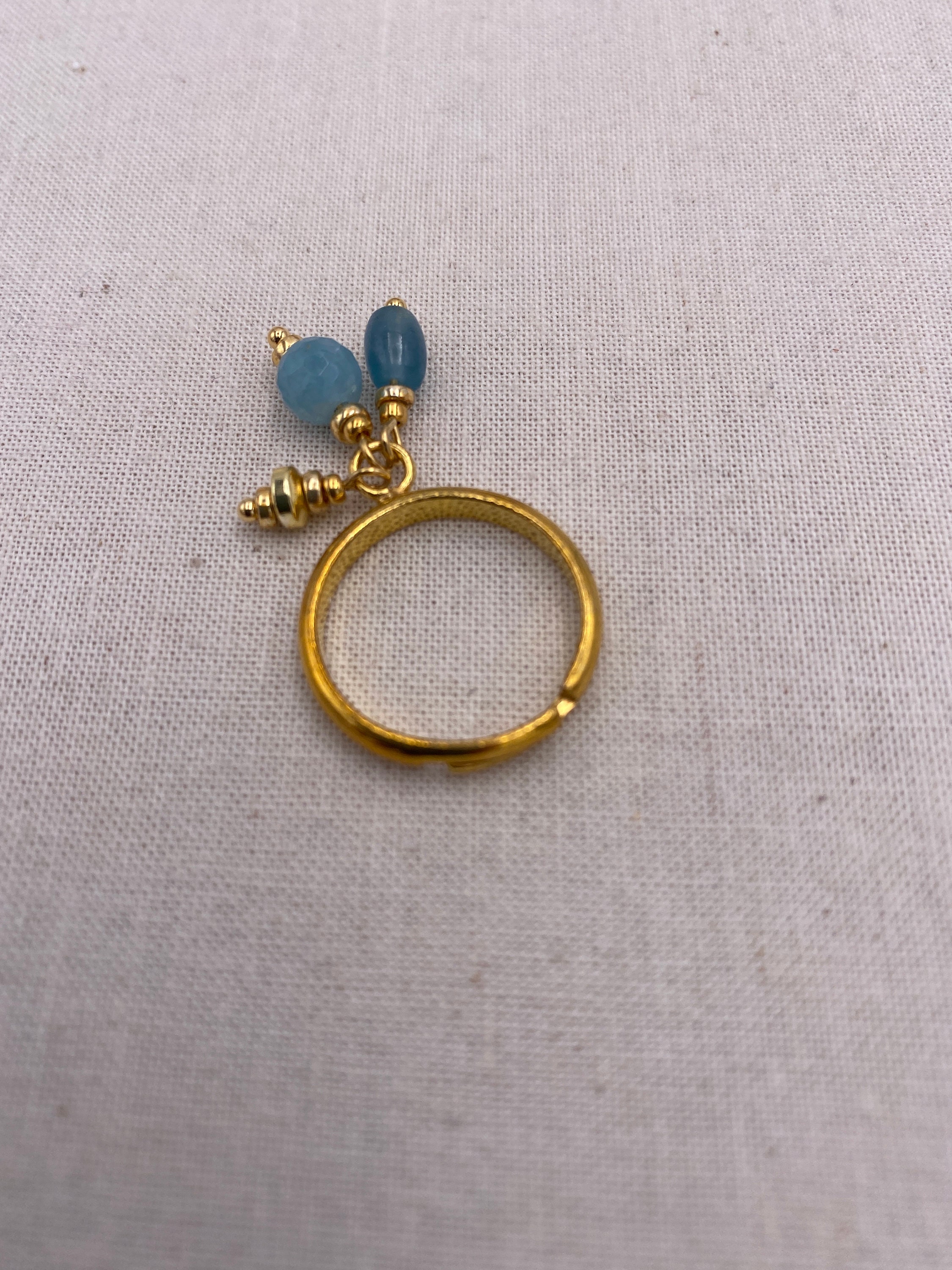 Charm Ring: Blue & Gold Quartz - Etsy