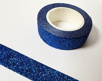 Bright Blue Glitter Washi Tape, Blue Washi Tape, Glitter Washi Tape, Mess Free Glitter, Scrapbook Embellishment, Bullet Journal, Wrapping