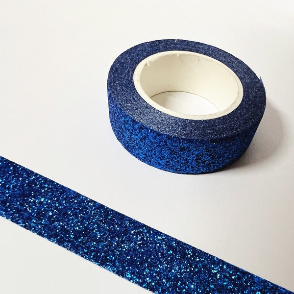 Bright Blue Glitter Washi Tape, Blue Washi Tape, Glitter Washi Tape, Mess Free Glitter, Scrapbook Embellishment, Bullet Journal, Wrapping