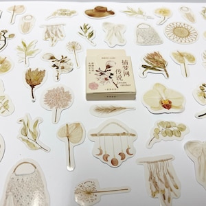 Blumen-Aufkleber, Blumen-Aufkleber, Natur-Aufkleber, Aufkleber-Set, Scrapbook-Sticker-Pack, Planer Zubehör, Bullet-Journal Blüten-Aufkleber