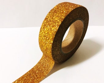 Gold Glitter Washi Tape, Gold Washi Tape, Glitter Washi Tape, Planner Washi Tape, Scrapbook Embellishments, Bullet Journal, Wrapping Tape