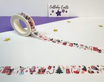 Cute Christmas Washi Tape, Christmas Wrapping Tape, Christmas Tree Presents Washi Tape, Xmas Planner, Christmas Decor, Bullet Journal