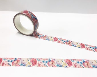 Pink Floral Washi Tape, Bullet Journal, Planner, Nature Washi, Roses Washi Tape, Spring Planner, Flower Washi, Bullet Journal, Planner