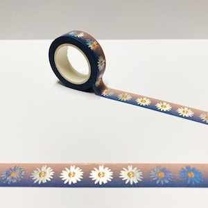 Glänzende Daisy Blumen Washi Tape UK 15 mm x 10 Meter Lange Dekorative Gänseblümchen Sammelalbum Zubehör Journal Planer Filofax Cute Tape