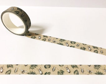Bugs and Leaves Washi Tape, Nature Washi, Insect Stationery, Animal Washi Tape, Bullet Journal Accessories, Planner Stickers, Scrapbook Tape