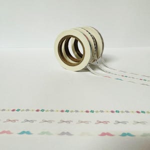 Paquete de 3 cintas washi finas, washi pastel fino de 5 mm, washi de planificación, juego de cintas washi, accesorios para planificadores, bullet journal, cinta washi para listas de tareas Bujo