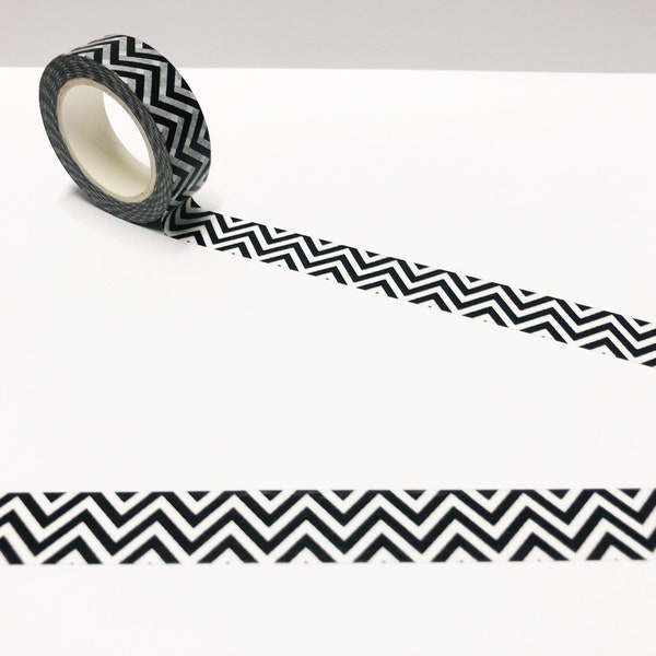 Black and White Zig-Zag Stripe Washi Tape, Stripy Washi Tape, Lines Washi, Black and White Washi, Minimalist Washi, Bullet Journal, Planner