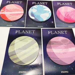 Planet Sticky Notes, Seitenmarkierungsaufkleber, Erde Mars Merkur Aufkleber, Bullet Journal Zubehör, Planner Aufkleber, Weltraum Planet Notizen