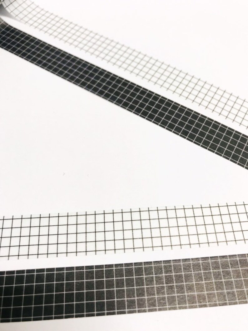 Black and White Grid Washi Tape 15mm Washi Tape Squares Etsy UK