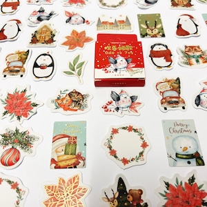 Pegatinas navideñas, conjunto de pegatinas del planificador, pegatinas del diario de balas, pegatinas Washi, pegatinas de Navidad de pingüinos, accesorios del planificador, pegatinas Bujo